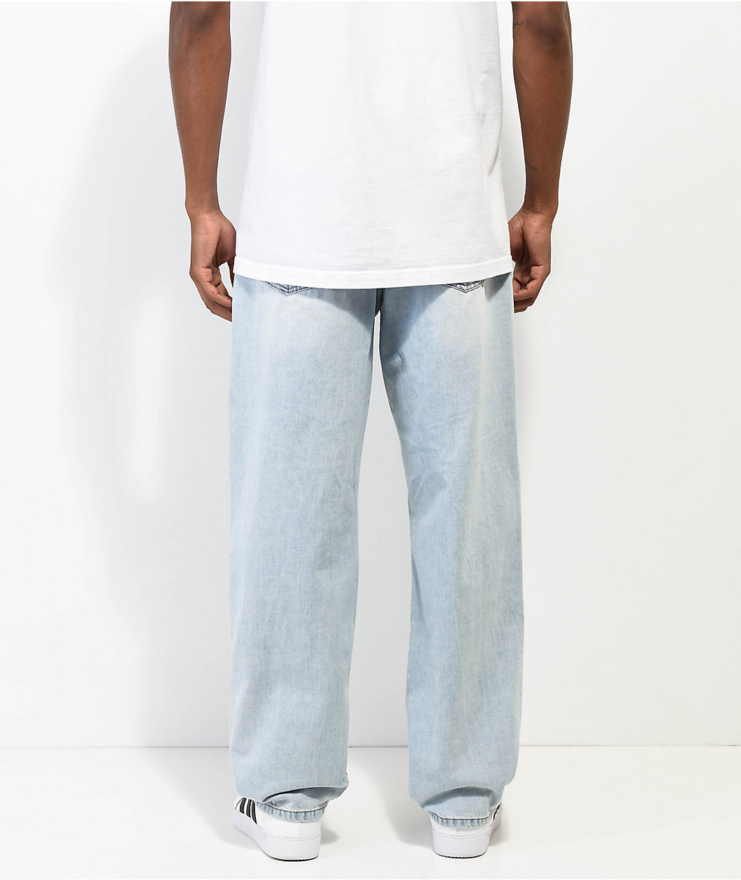 Empyre Peri Light Blue Wash Ripped Skate Jeans