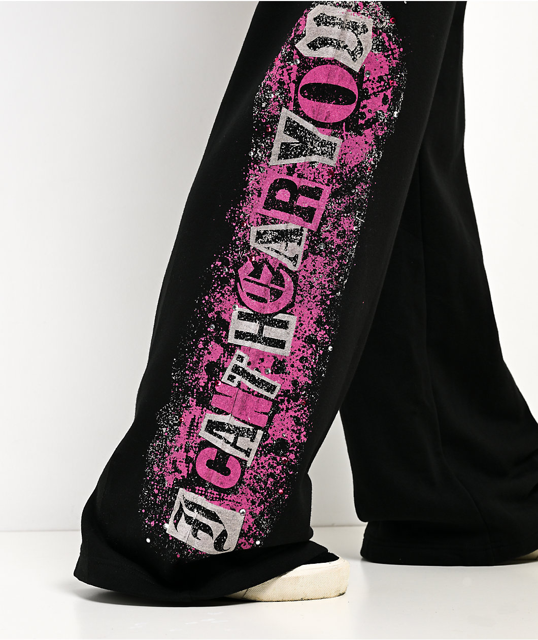 Empyre Pink Riot Black Wide Leg Sweatpants