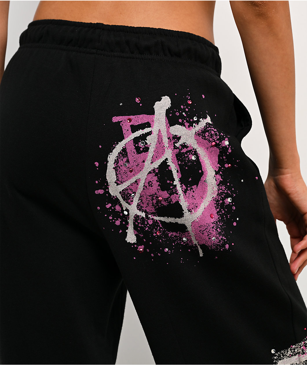 Empyre Pink Riot Black Wide Leg Sweatpants