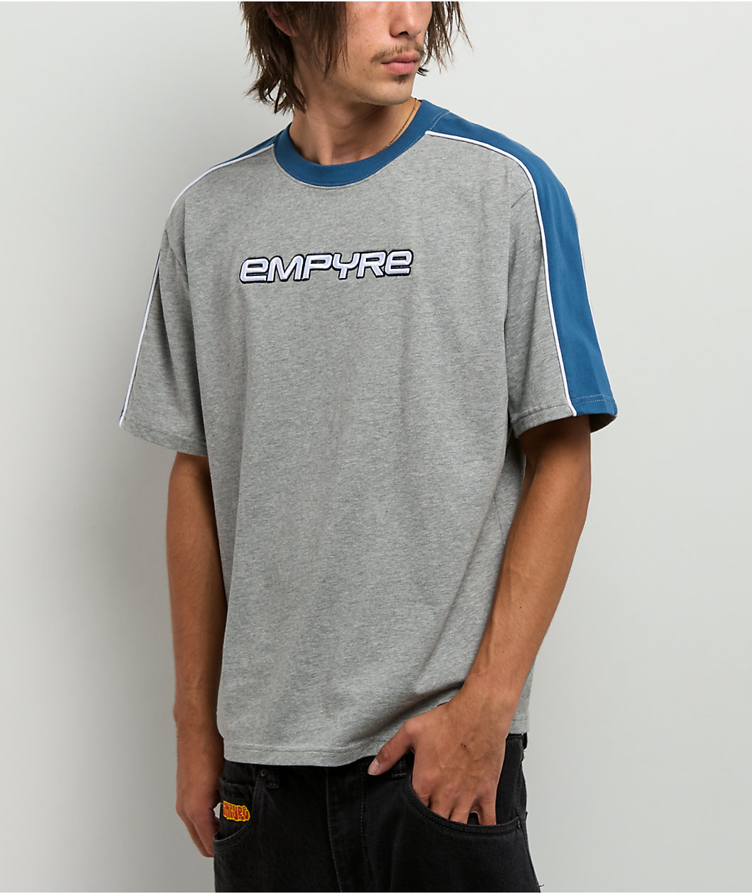 Empyre Pitted Grey & Navy T-Shirt
