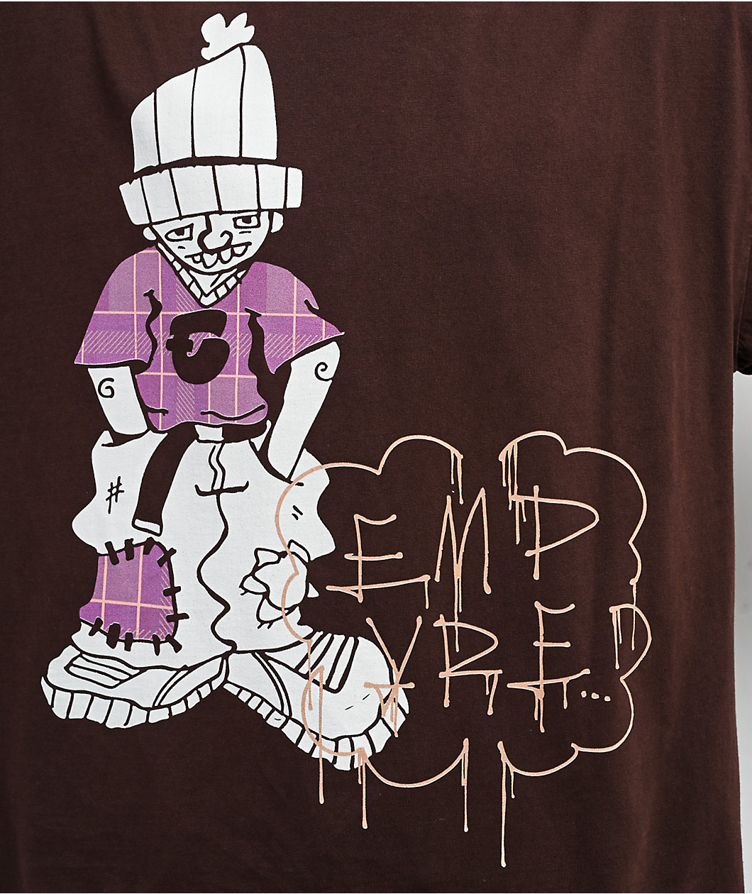 Empyre Punky Plaid Brown T-Shirt
