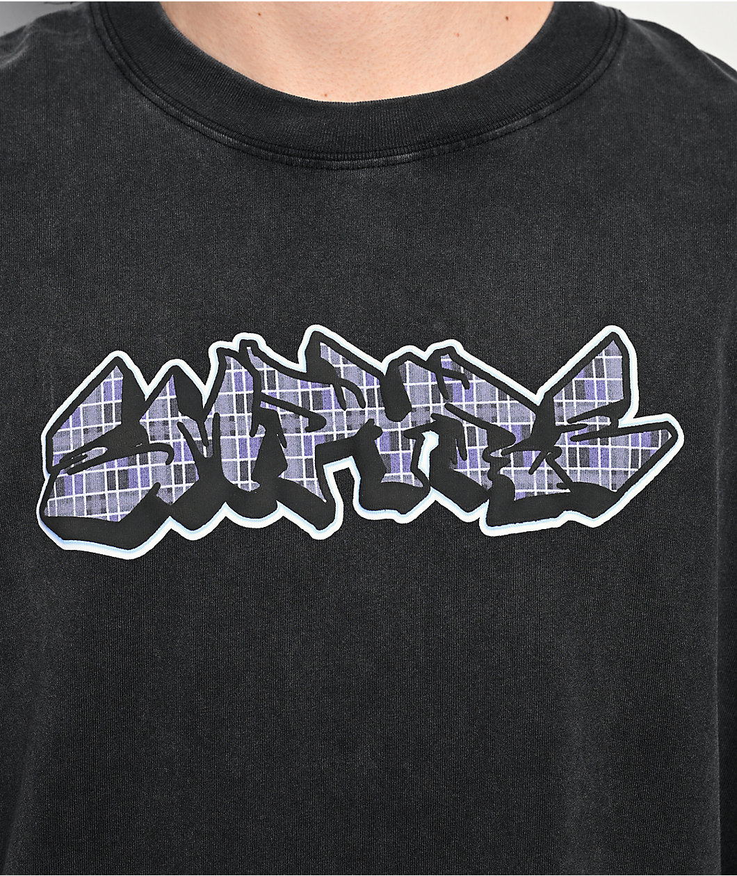 Empyre Punky Plaid Vintage Black Long Sleeve T-Shirt