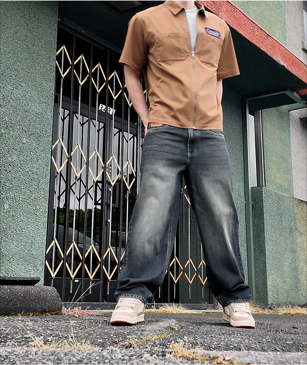 Empyre Ramp Blue Dirty Wash Loose Fit Jeans