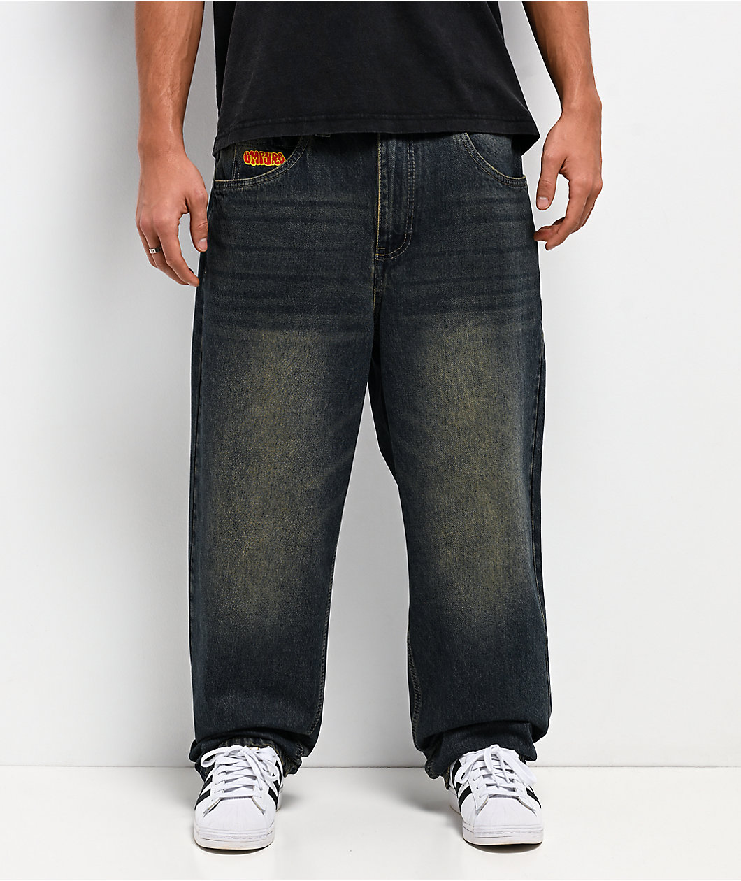 Empyre Ramp Blue Dirty Wash Loose Fit Jeans