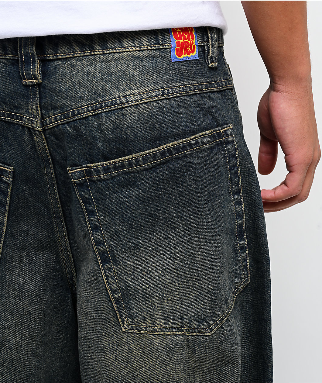 Empyre Ramp Blue Dirty Wash Ultra Wide Skate Jeans