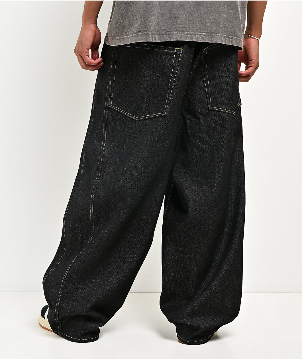Empyre Raw Black Baggy Barrel Jeans