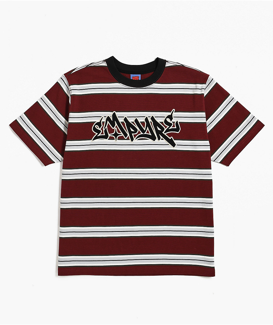 Empyre Razor Stripe Maroon Knit T-Shirt