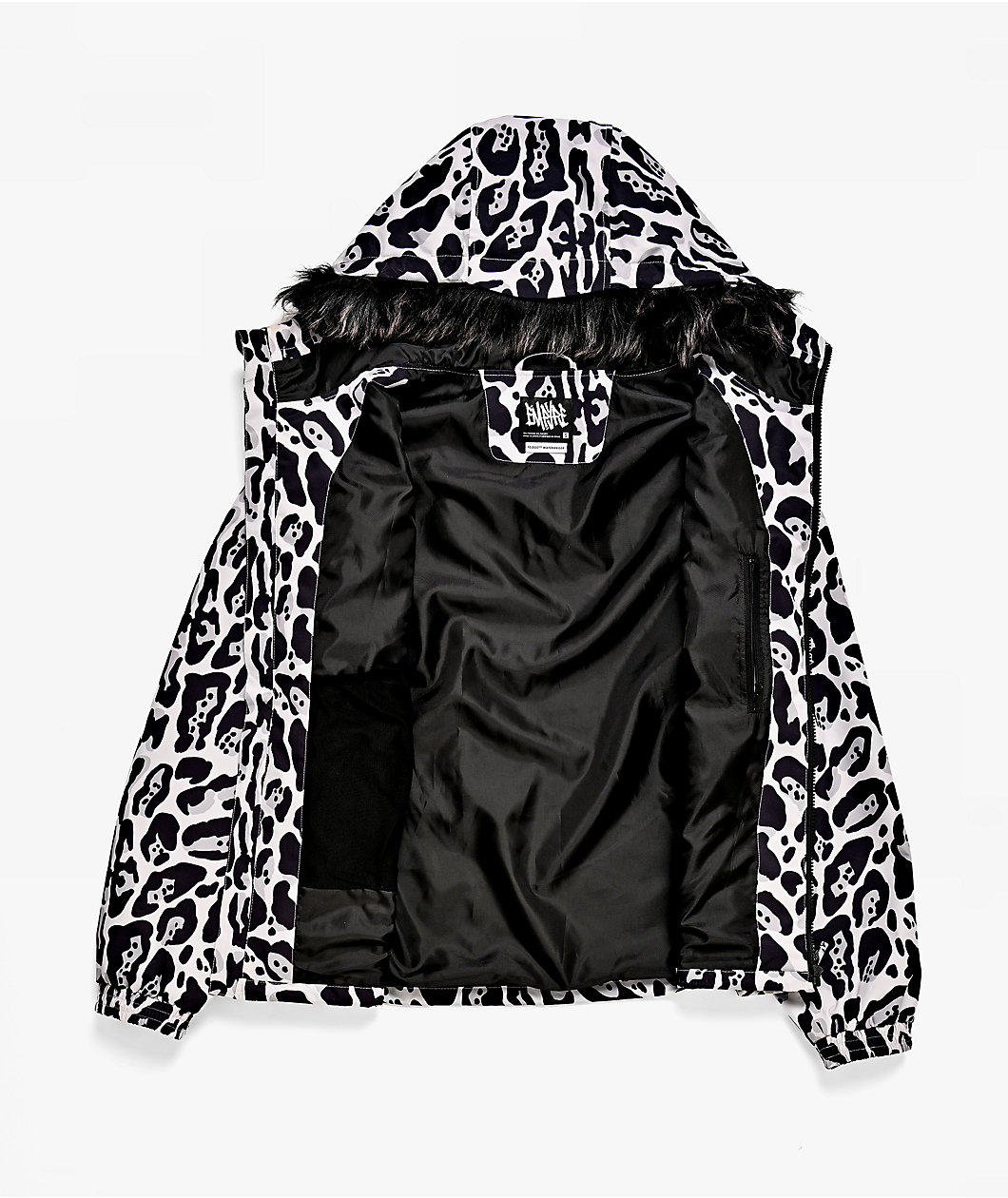 Empyre Rene Rasperry Faux Fur Black & Grey 10K Snowboard Jacket