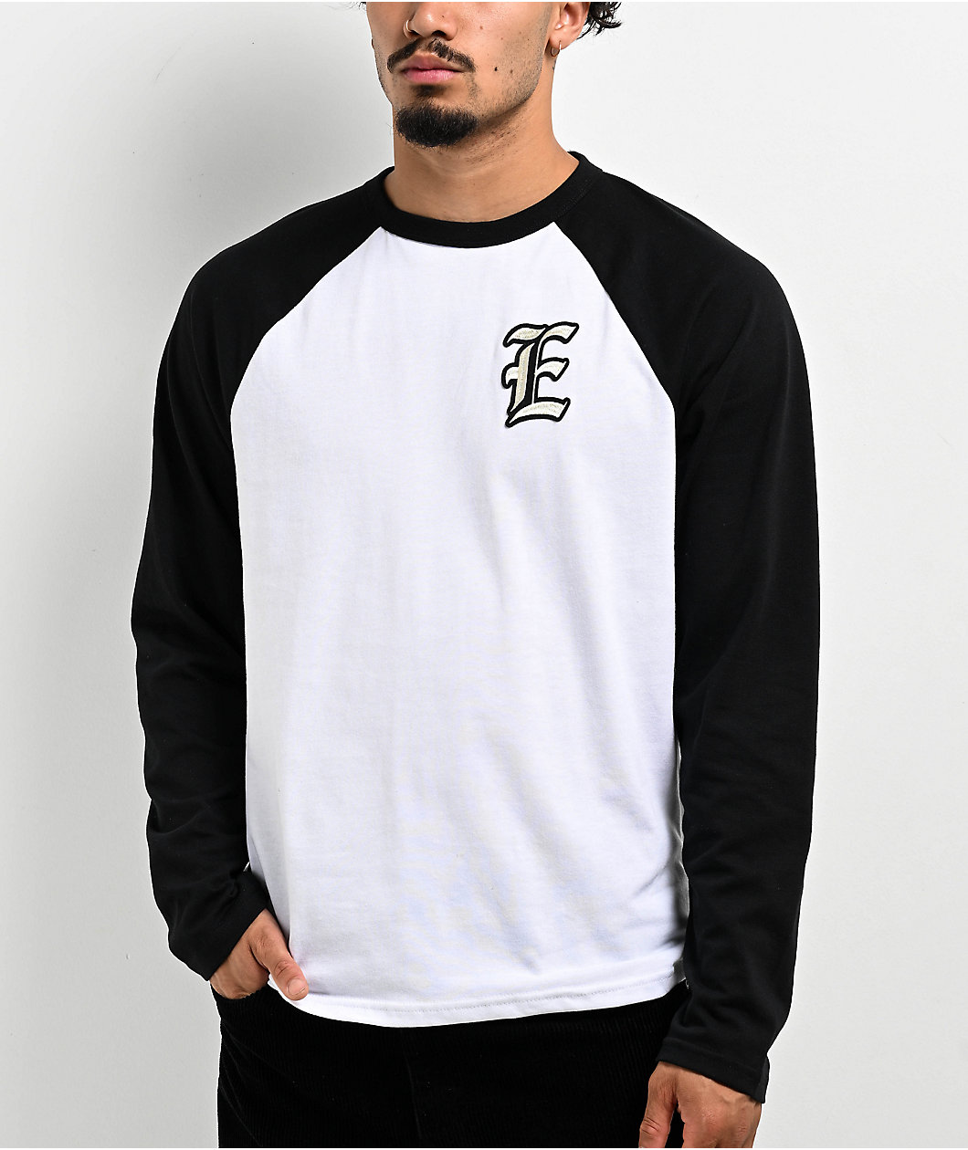 Empyre Republic Black & White Raglan Long Sleeve T-Shirt