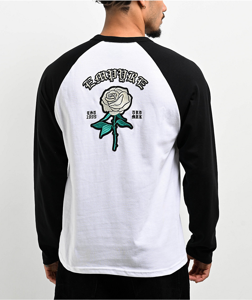 Empyre Republic Black & White Raglan Long Sleeve T-Shirt