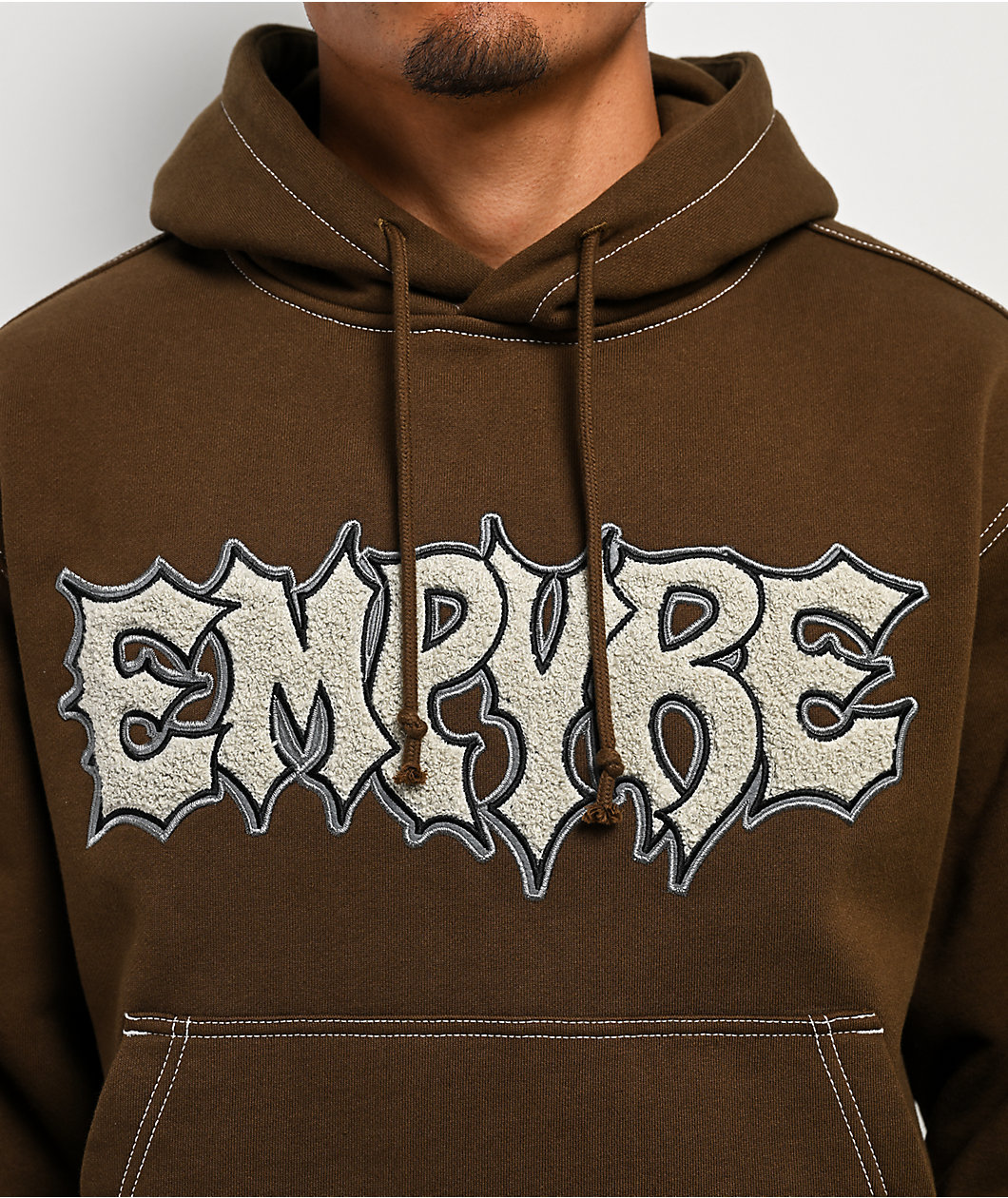 Empyre Resistance Brown Crop Hoodie