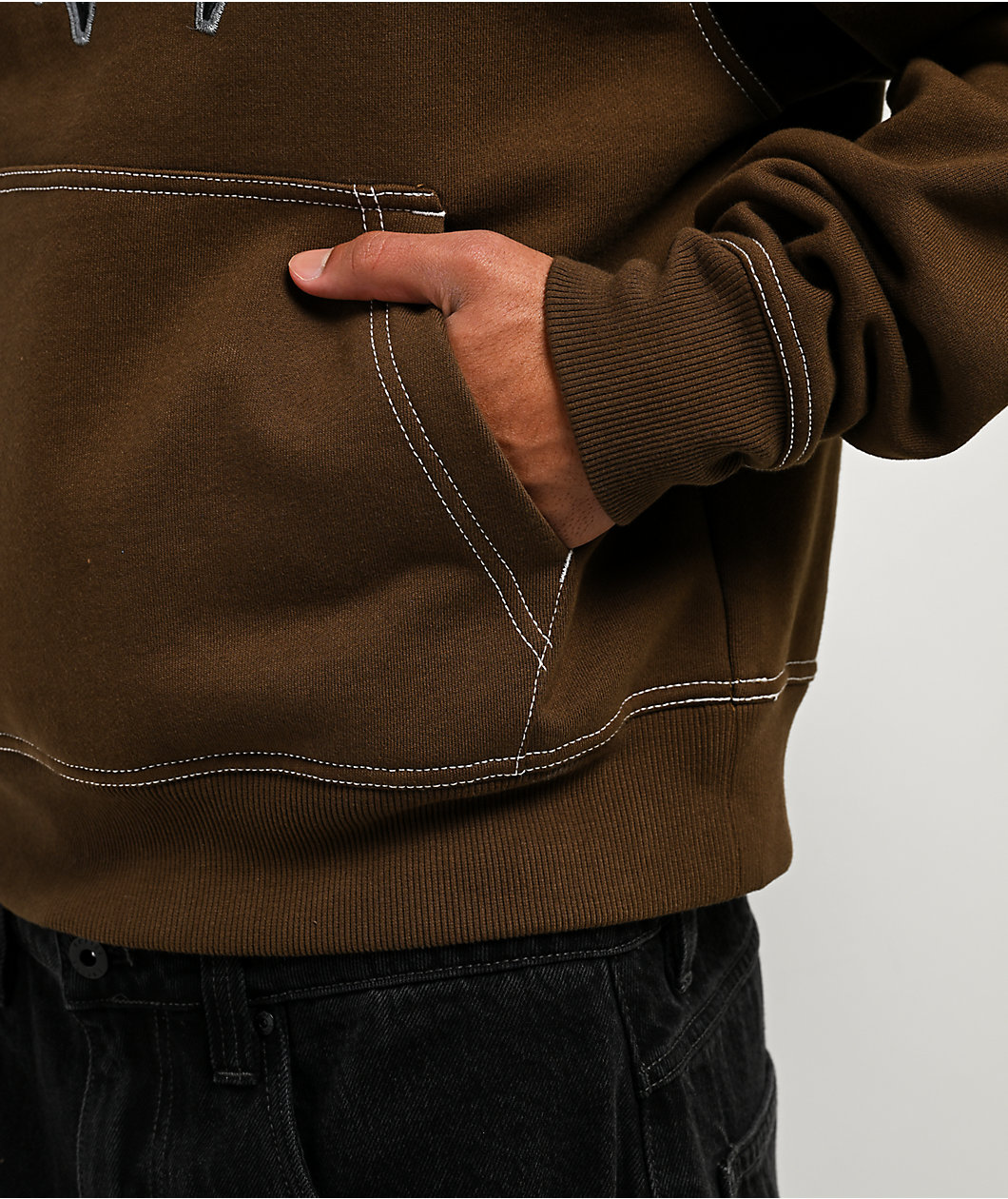 Empyre Resistance Brown Crop Hoodie