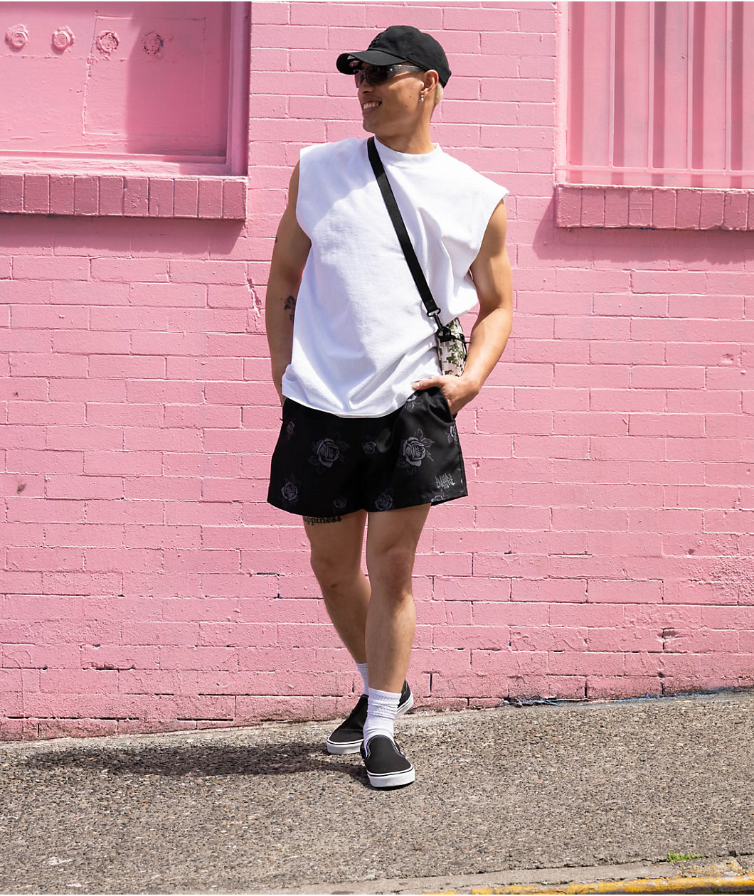 Empyre Rose Black Board Shorts