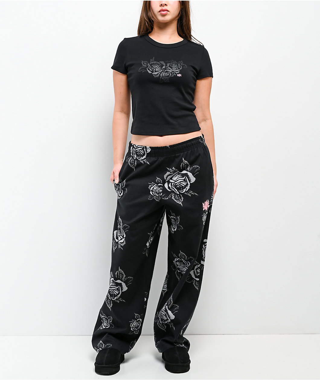 Empyre Rose Black Crop T-Shirt