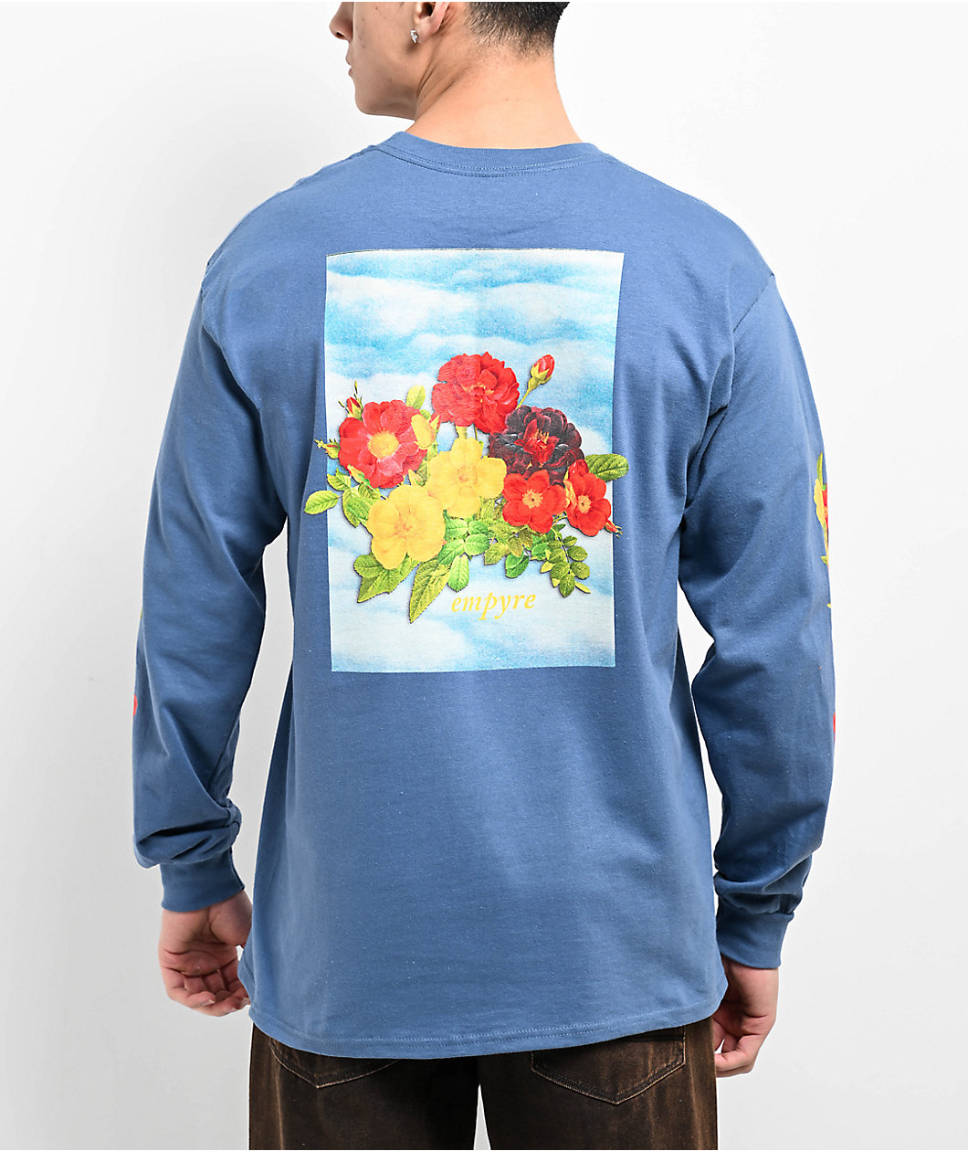 Empyre Rose Bunch Dark Blue Long Sleeve T-Shirt