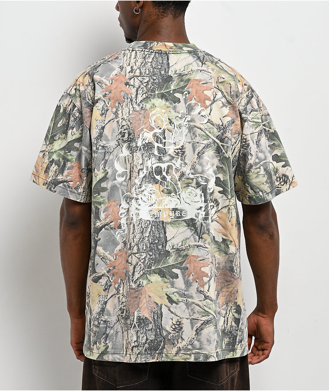 Empyre Rose Cherub Vintage Wood Camo T-Shirt