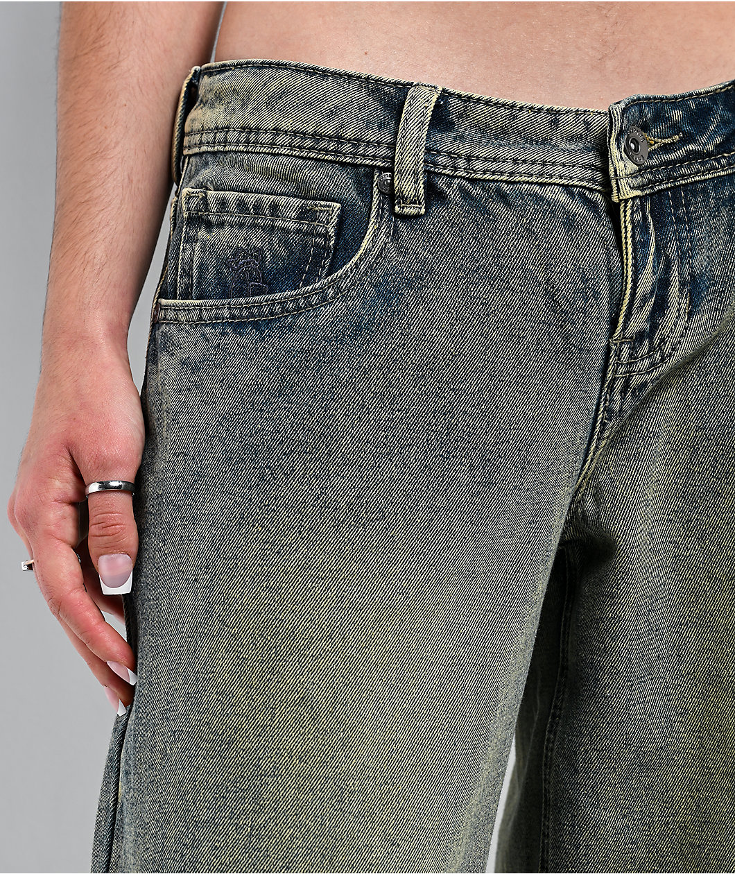 Empyre Rowen Norbury Wash Blue Low Rise Wide Leg Jeans