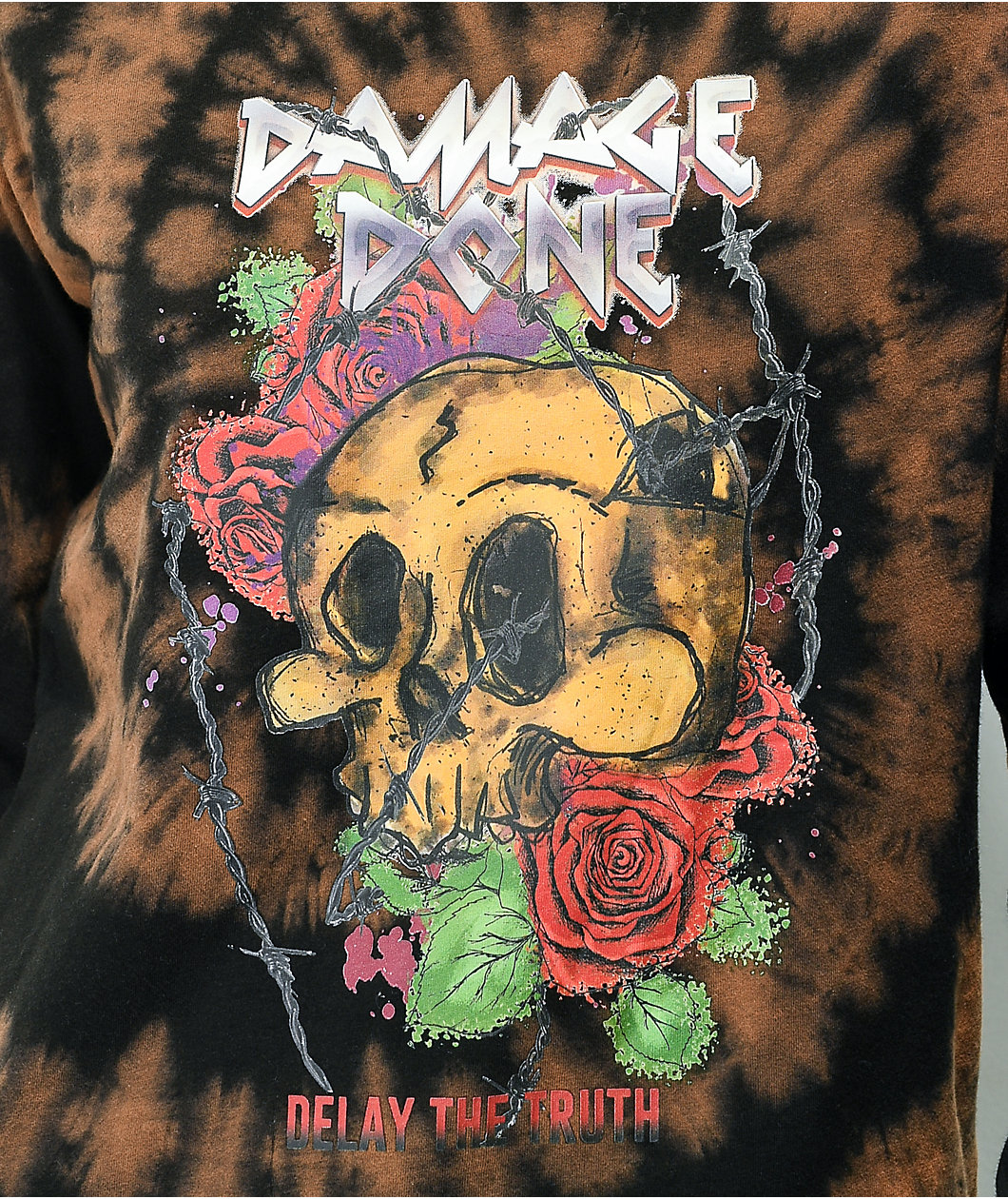 Empyre Rubino Damage Done Black Tie Dye Long Sleeve T-Shirt