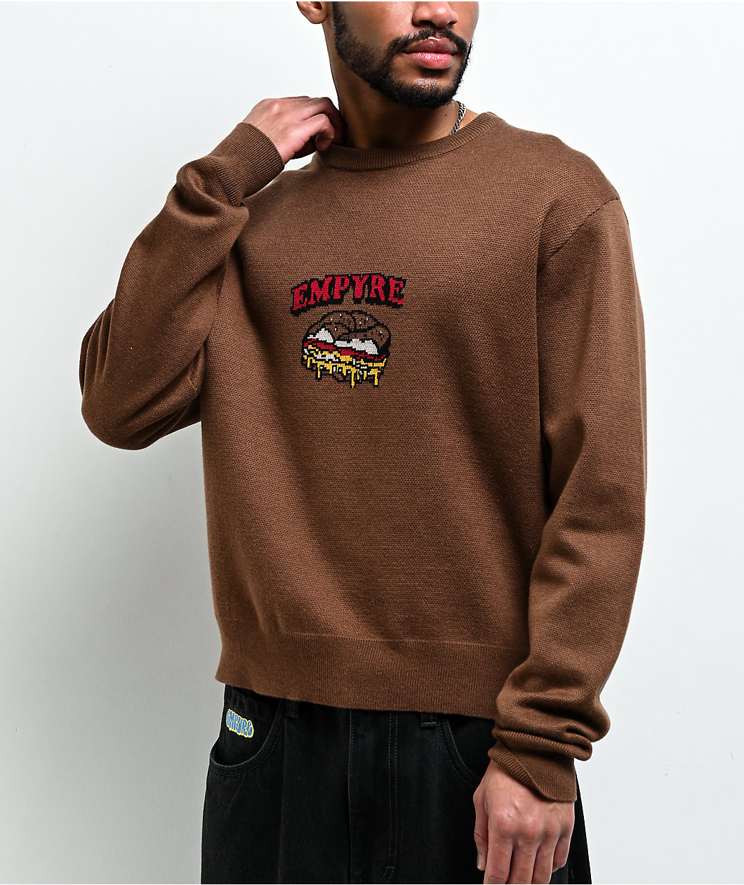 Empyre Sando Brown Crop Sweater