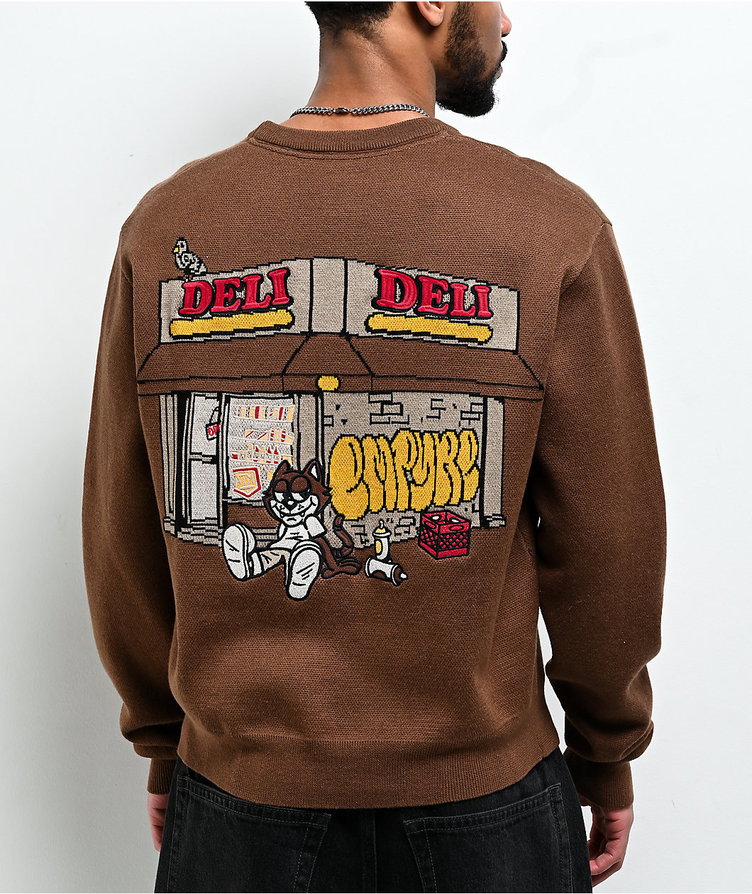 Empyre Sando Brown Crop Sweater