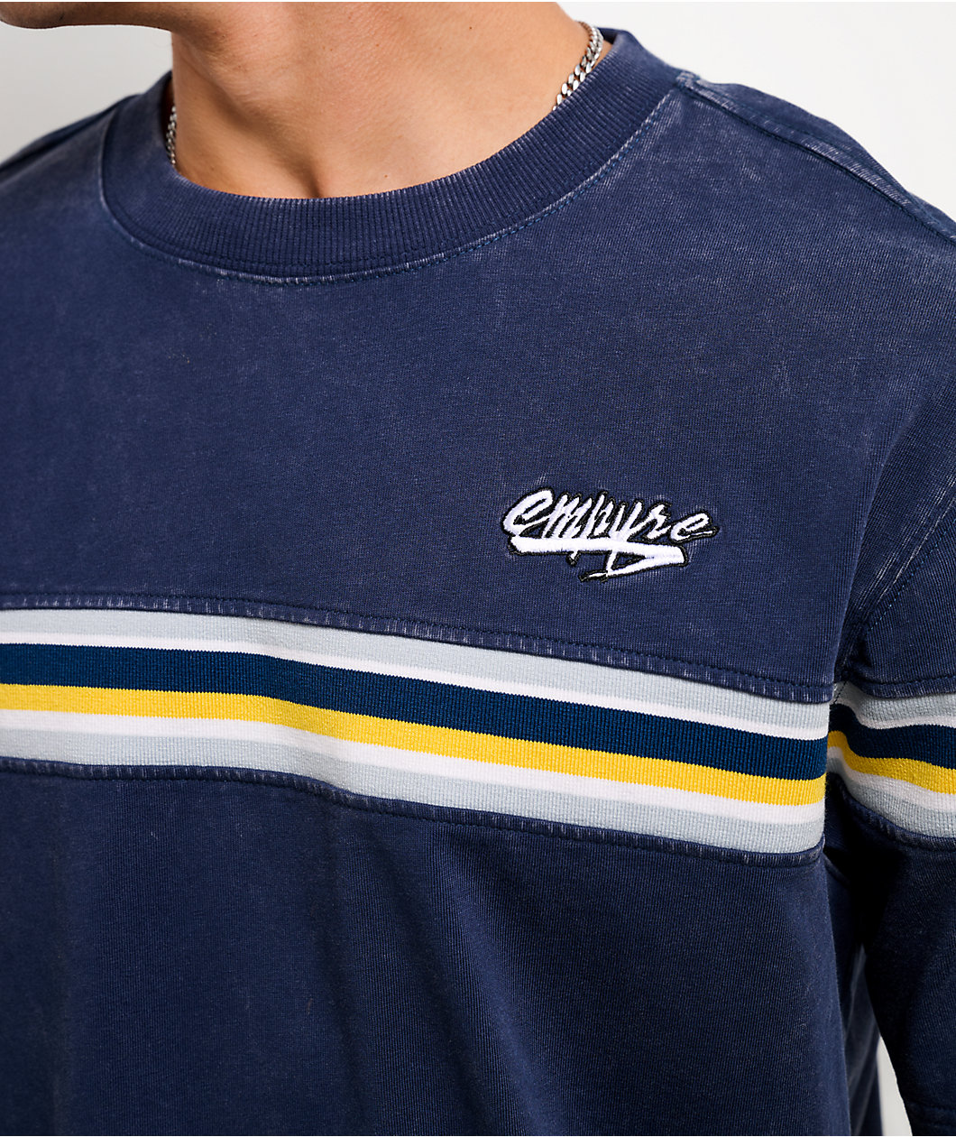 Empyre Sandstorm Stripe Navy Wash Boxy T-Shirt