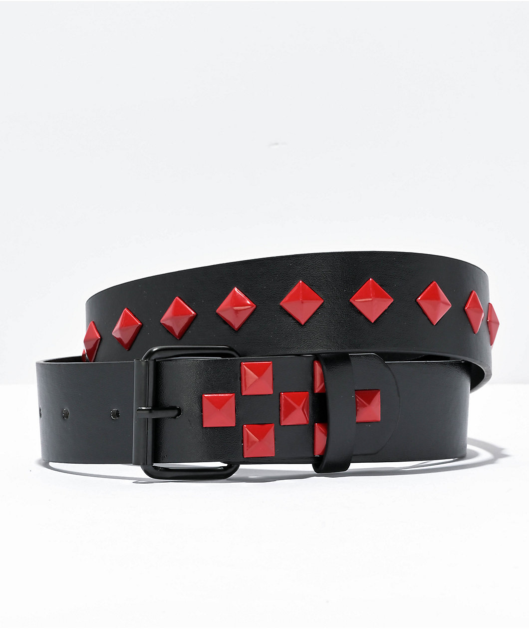 Empyre Scatter Black & Red Studded Belt