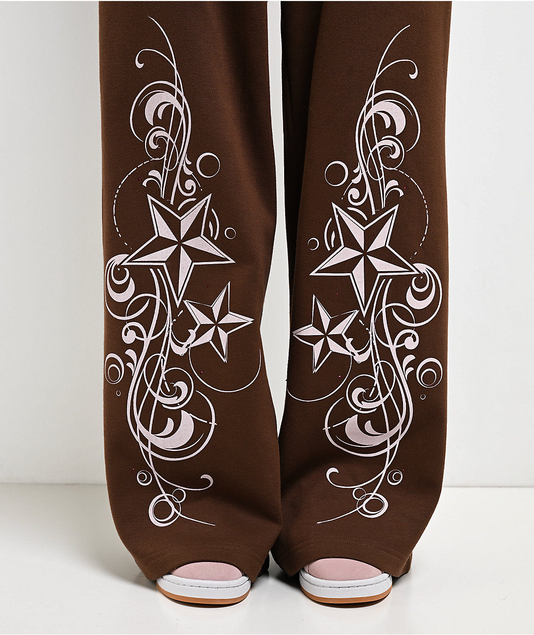 Empyre Scene Brown Wide Leg Sweatpants