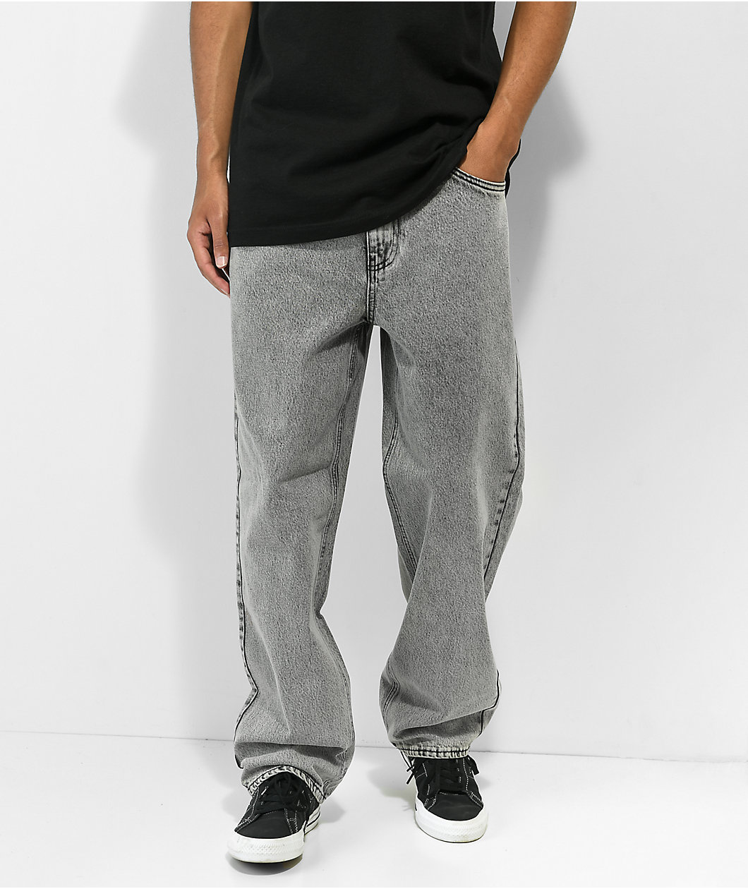 Empyre Scramble Grey Wash Loose Fit Skate Jeans