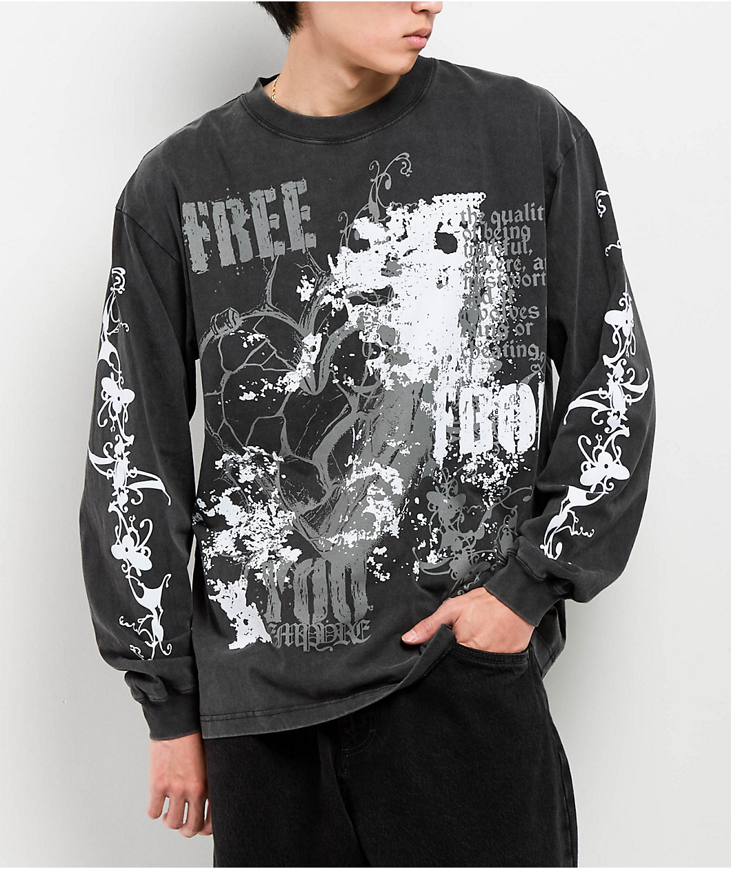 Empyre Scratch Vintage Black Long Sleeve T-Shirt