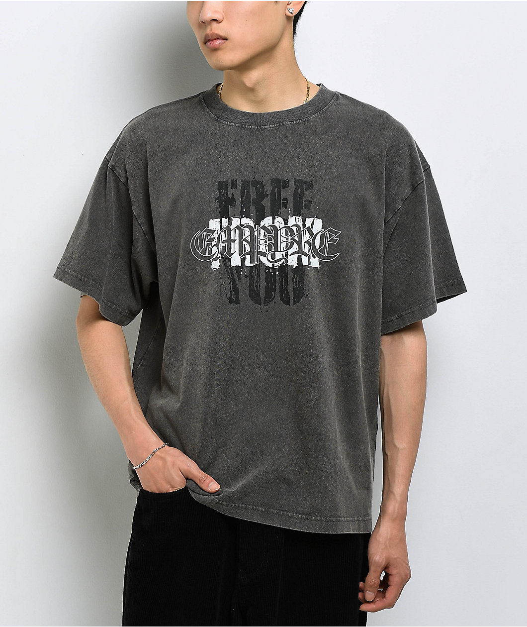 Empyre Scratch Vintage Grey Wash T-Shirt