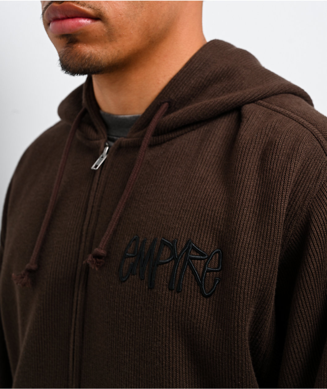 Empyre Shin Splints Brown Zip Hooded Sweater
