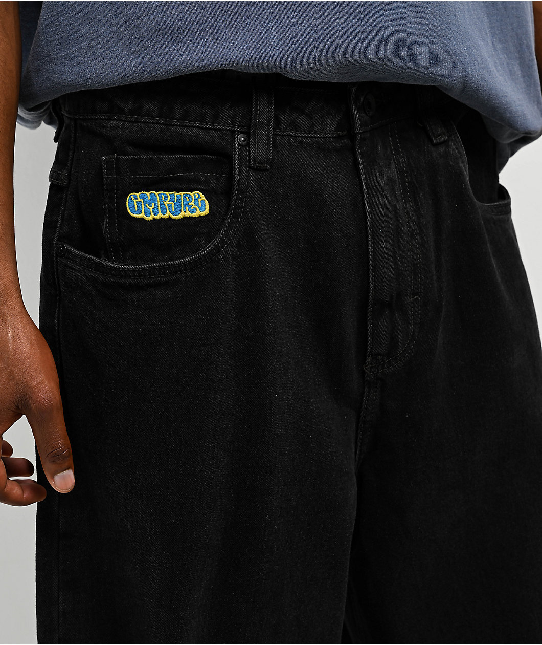 Empyre Shmutz Black Ultra Wide Denim Skate Jeans