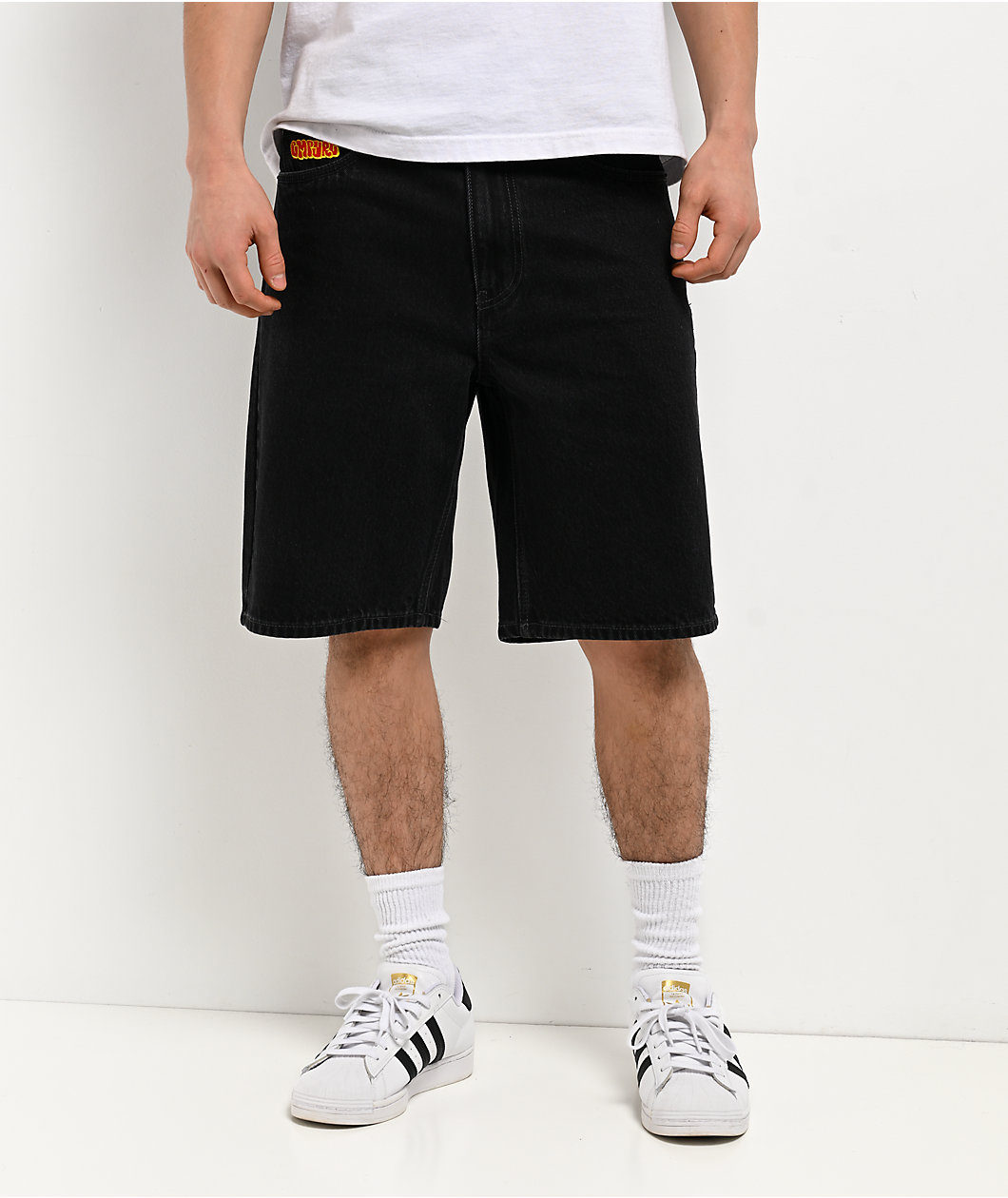 Empyre Shmutz Black Wash Loose Fit Skate Shorts