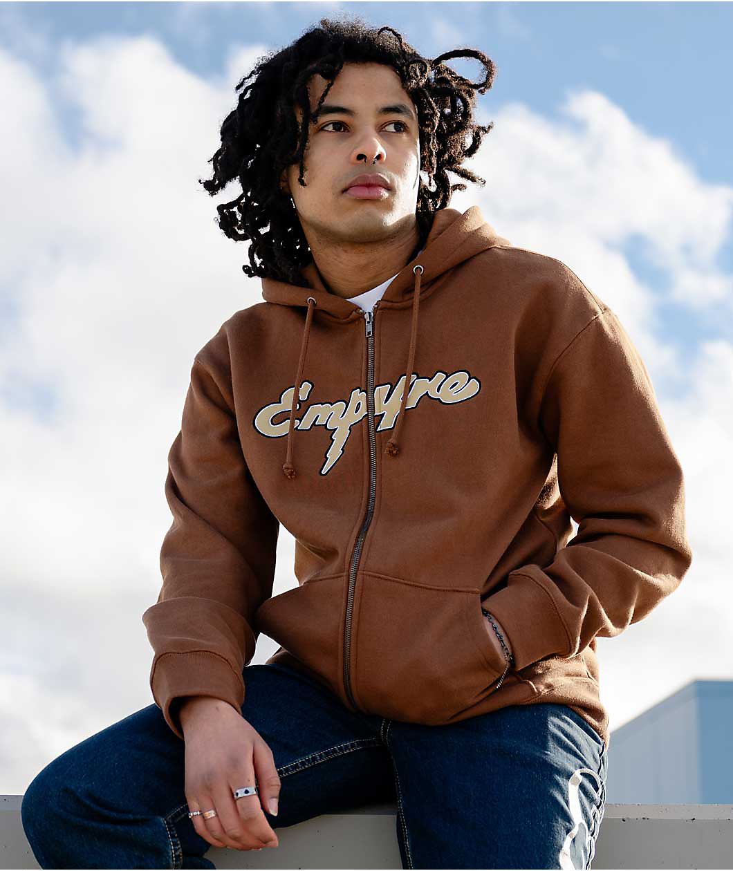 Empyre Sidebar Brown Zip Hoodie