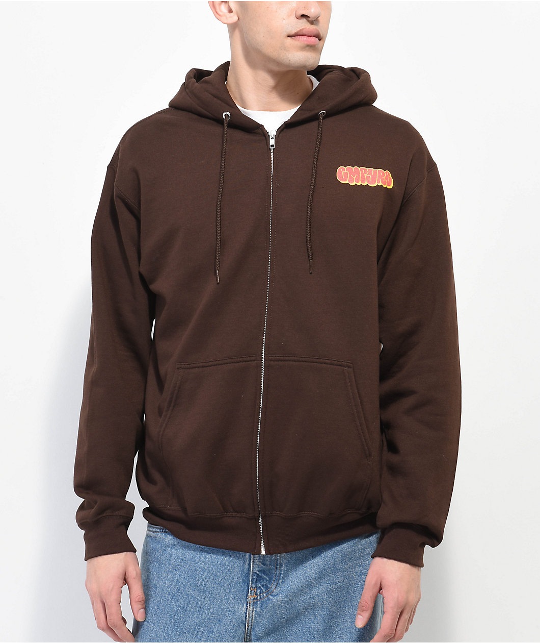 Empyre Sk8 Graffiti Logo Brown Zip Hoodie