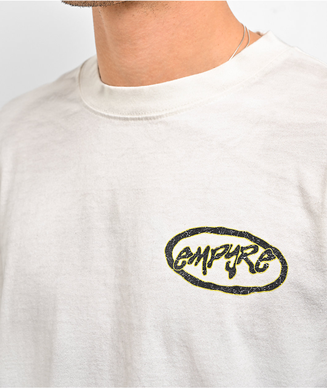 Empyre Skate Logo White Dirty Wash Long Sleeve T-Shirt