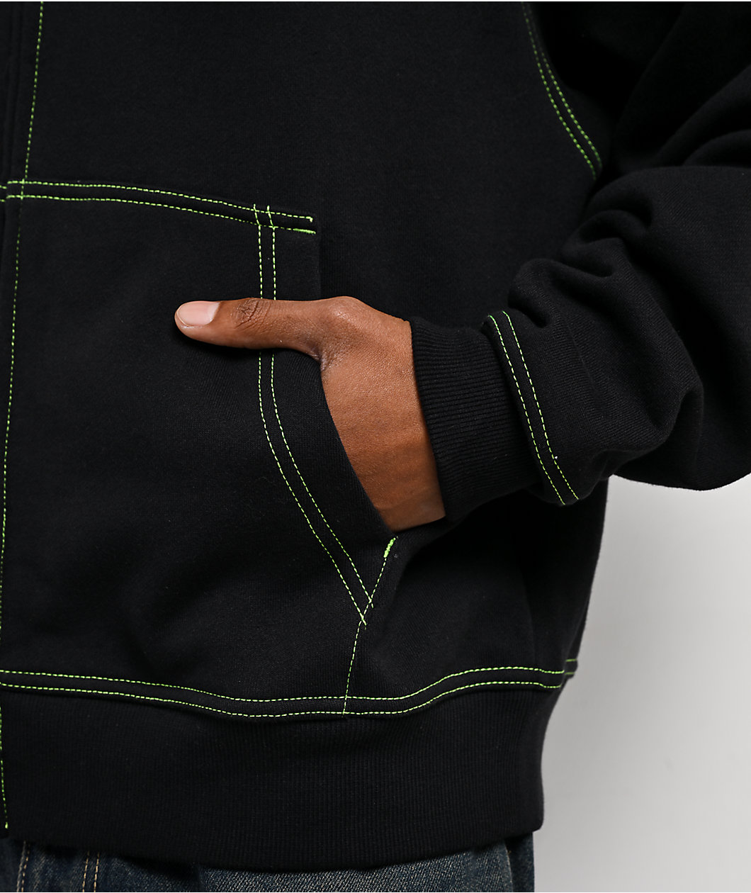 Empyre Slime Black Crop Zip Hoodie