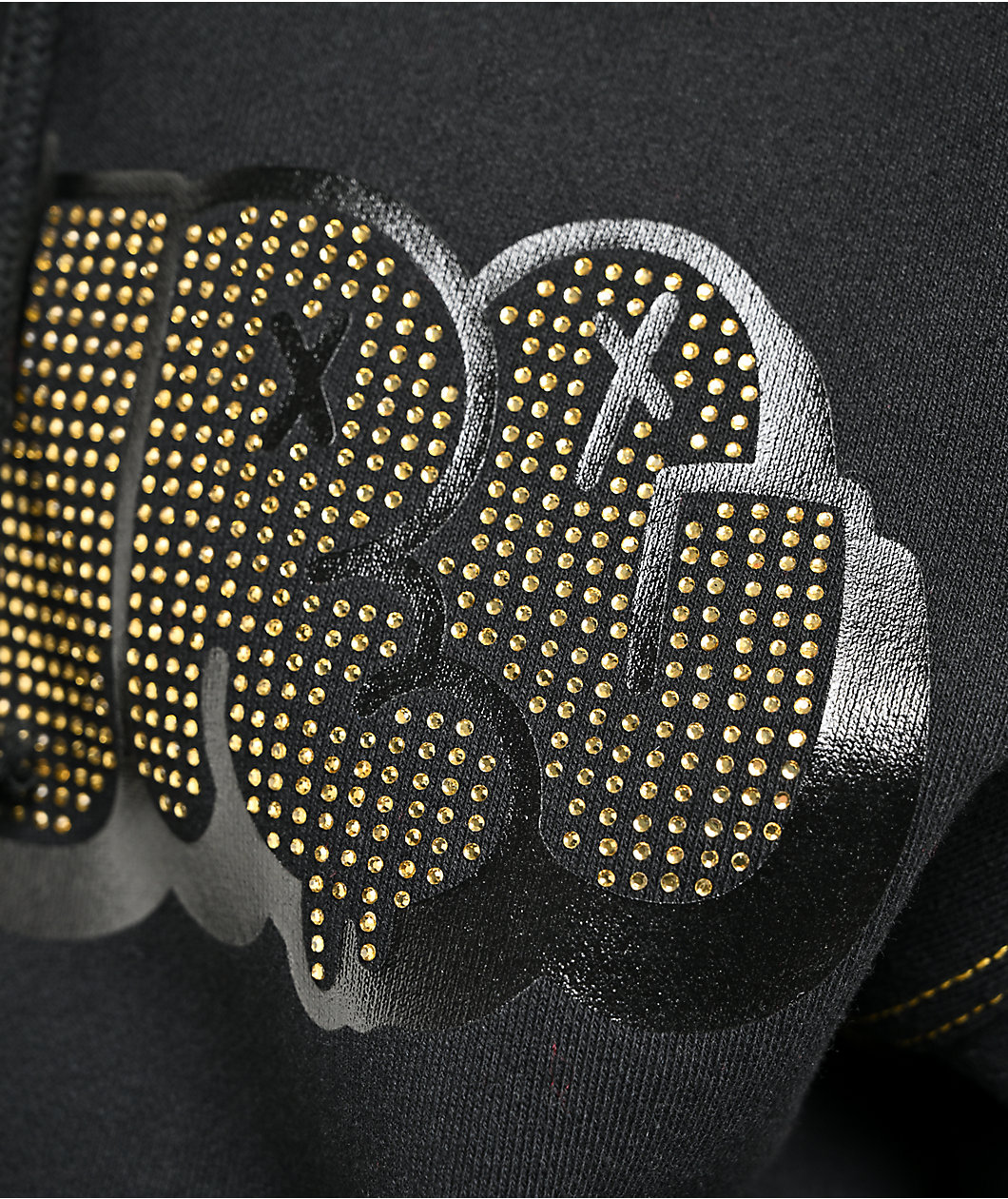 Empyre Slime Rhinestone Black Crop Zip Hoodie