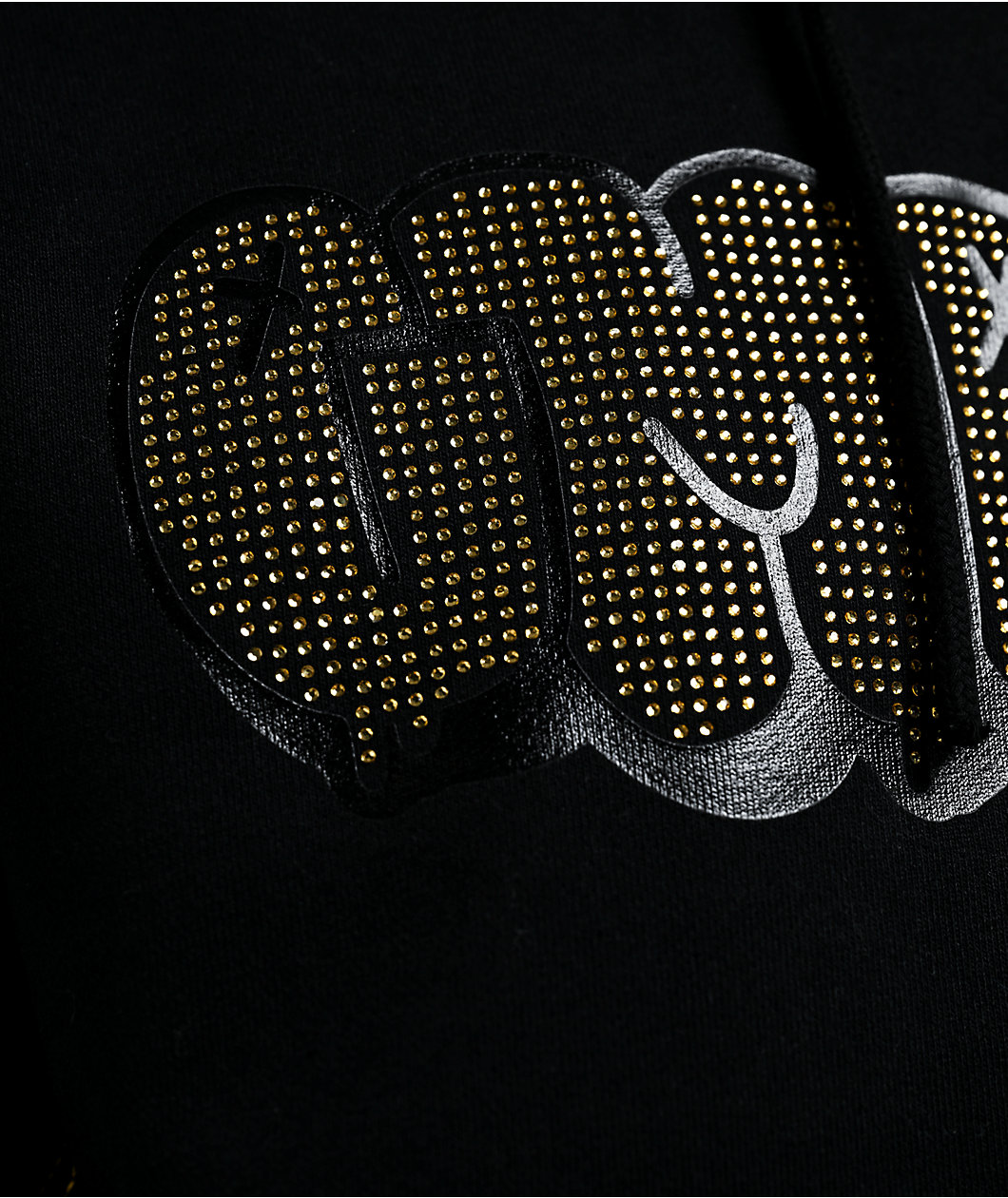 Empyre Slime Rhinestone Black Crop Zip Hoodie