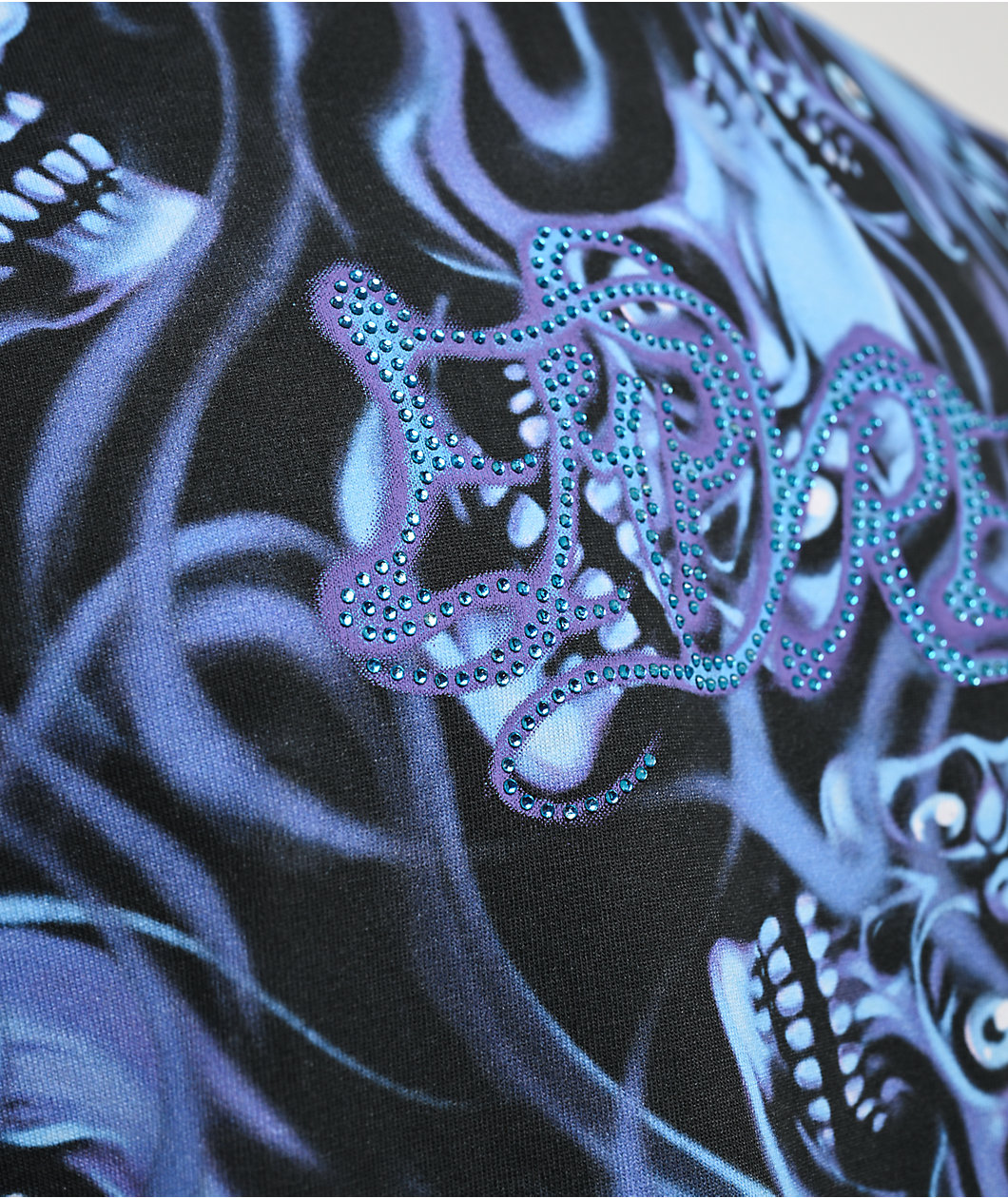 Empyre Smokeshow Skulls Blue & Black Boxy T-Shirt