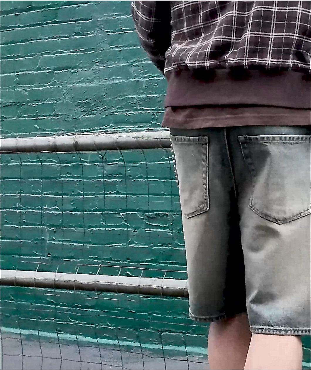 Empyre Spin Off Blasted Blue Wash Loose Fit Skate Shorts