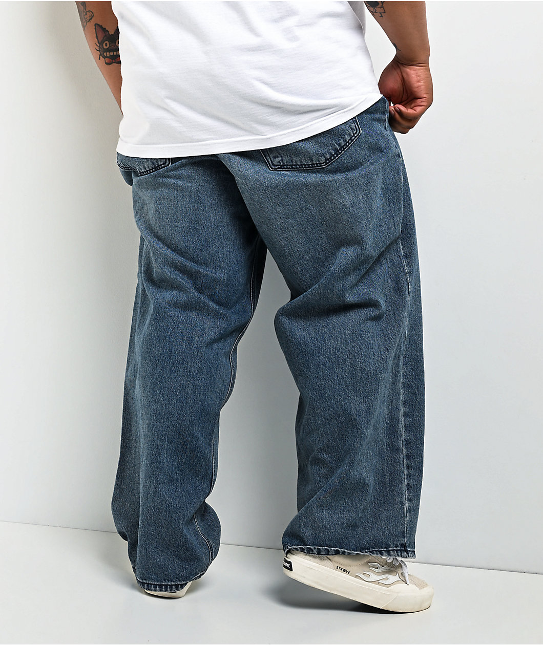 Empyre Spin Off Medium Blue Wash Ultra Wide Skate Jeans