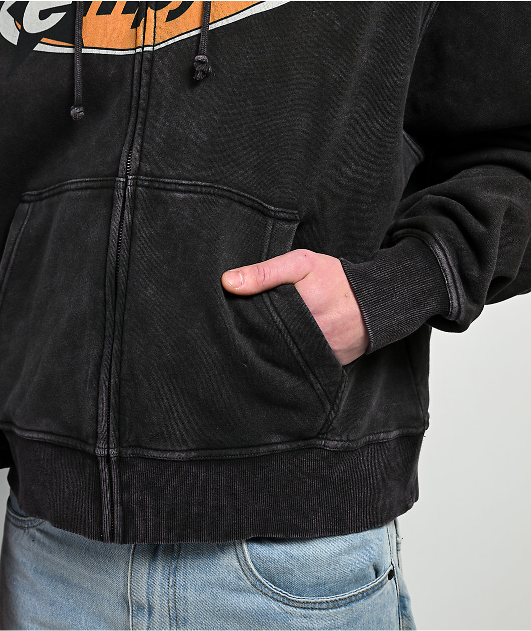 Empyre Sporty Flash Charcoal Wash Boxy Zip Hoodie