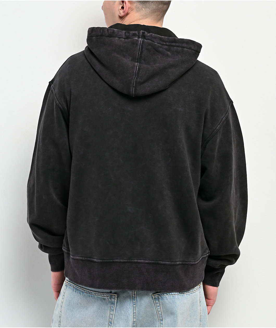Empyre Sporty Flash Charcoal Wash Boxy Zip Hoodie