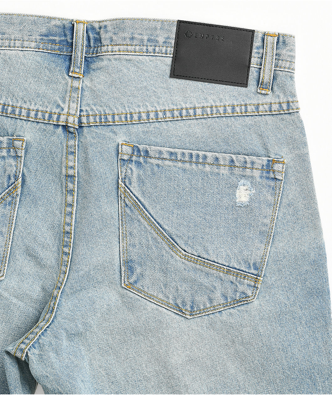 Empyre State Destroyed Denim Shorts
