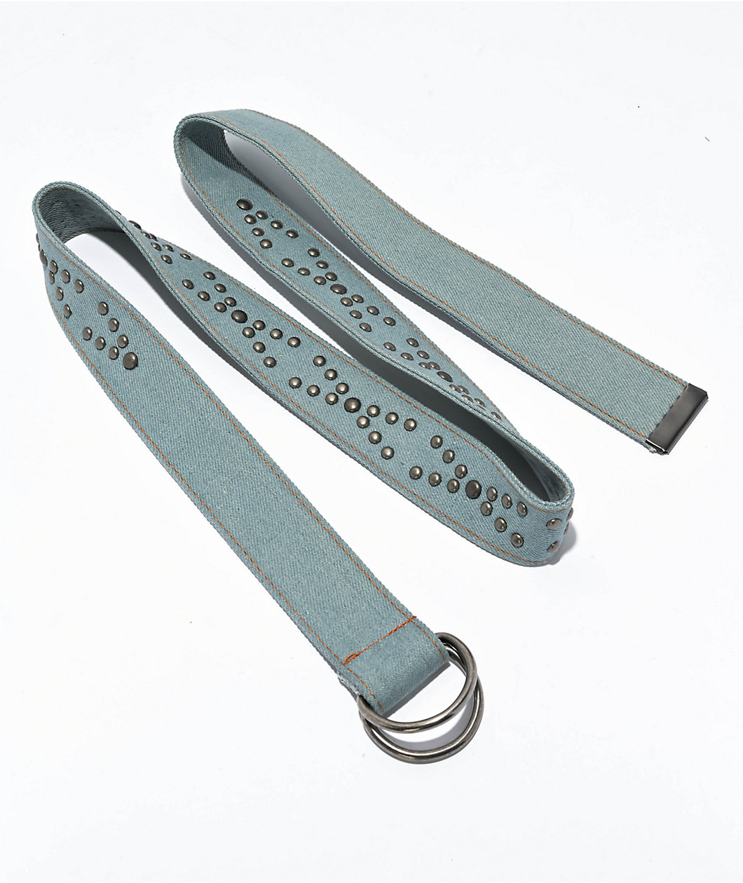 Empyre Studded Blue Denim D Ring Belt