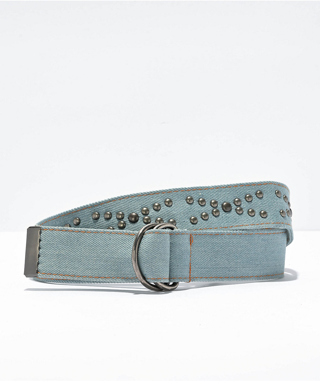 Empyre Studded Blue Denim D Ring Belt