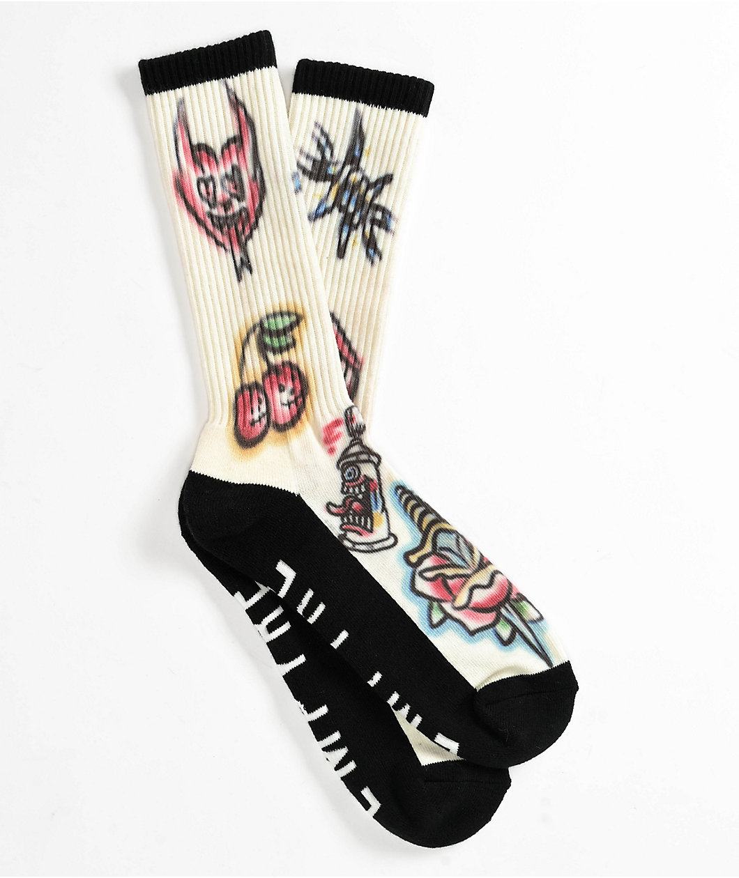 Empyre Sweep Black & White Crew Socks 