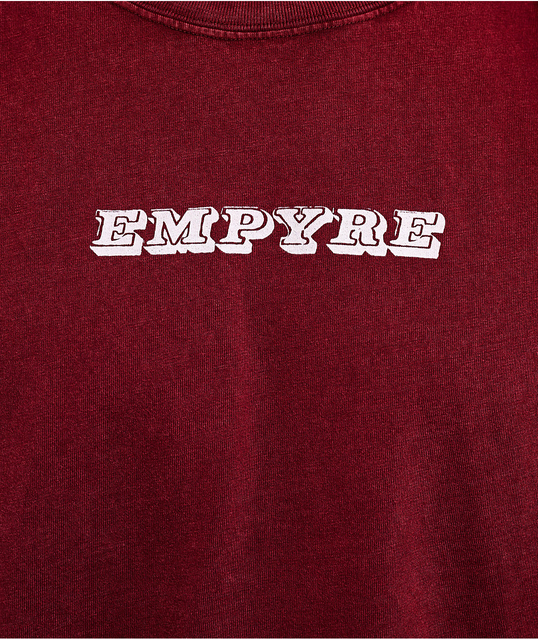 Empyre Sweet Grunge Maroon Wash Boxy T-Shirt