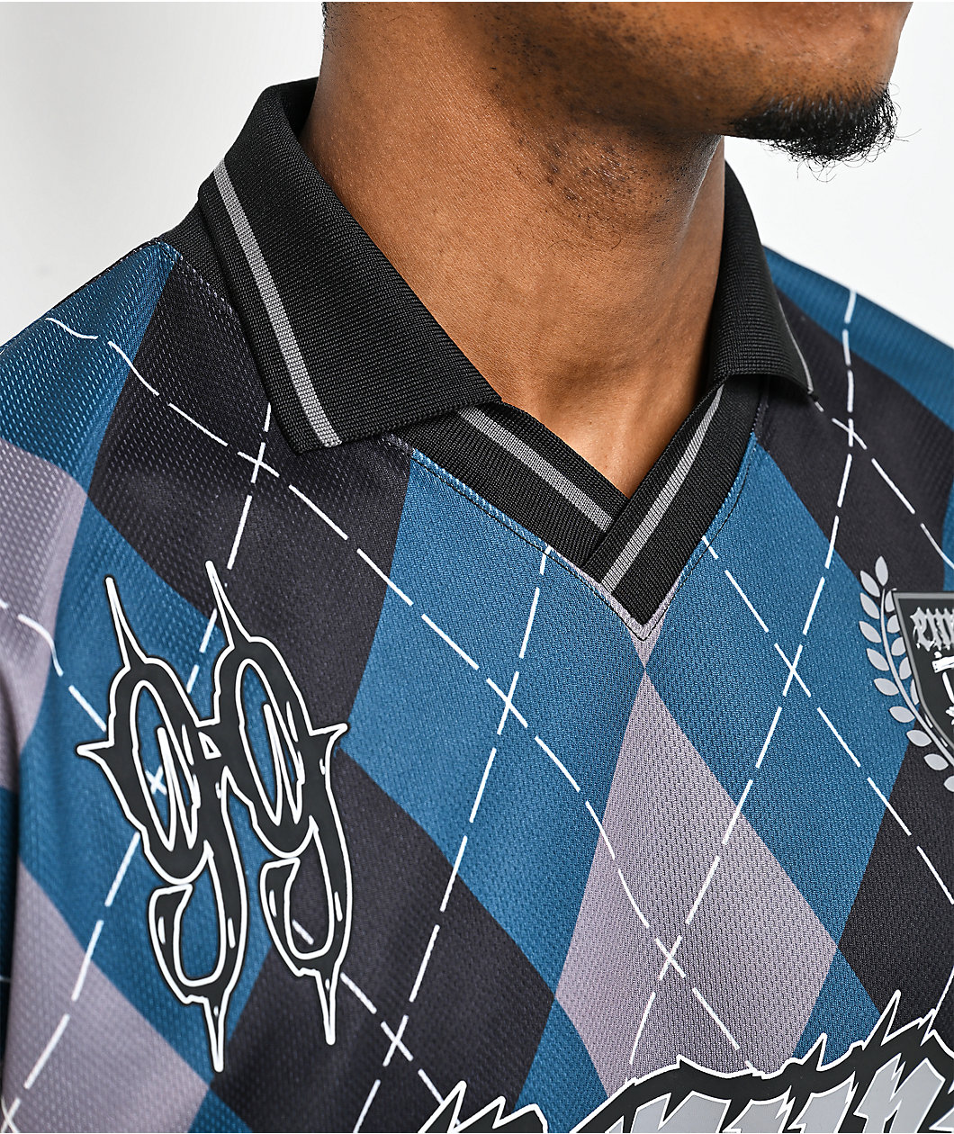 Empyre Swift Blue & Grey Argyle Soccer Jersey